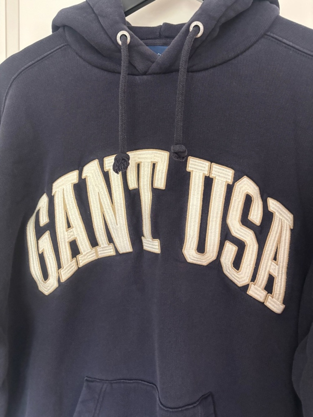 Gant Navy Hoodie with Cream GANT USA Applique